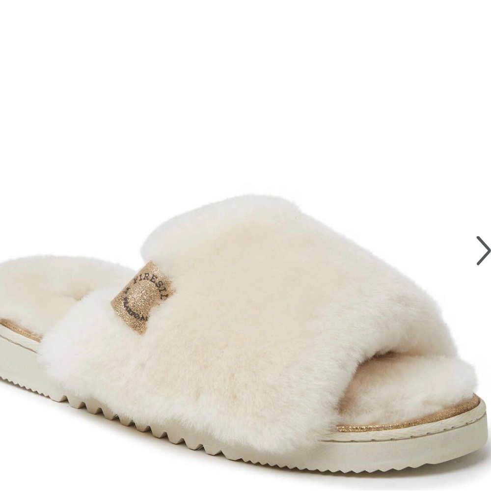 Fireside by Dearfoams Cairns Genuine Shearling Slide Slipper 7.5